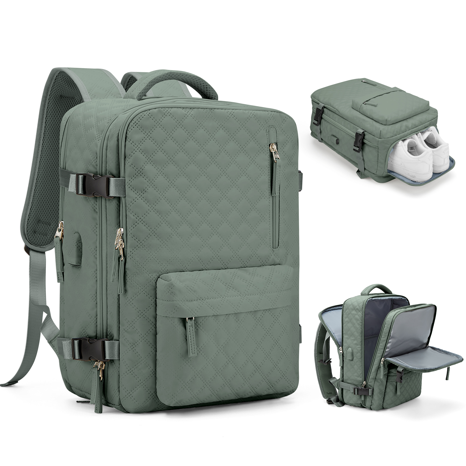 Easyjet 45x36x20 Reise rucksack für Männer Frauen Flug Handgepäck Handgepäck Tasche Weekender Tasche Kabinen größe Laptop Rucksäcke: Armee Grün