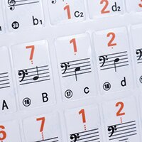 ! Transparent Piano Keyboard Sticker 49/61 Key Electronic Keyboard 88 Key Piano Stave Note Sticker for White Keys: SIZE 2