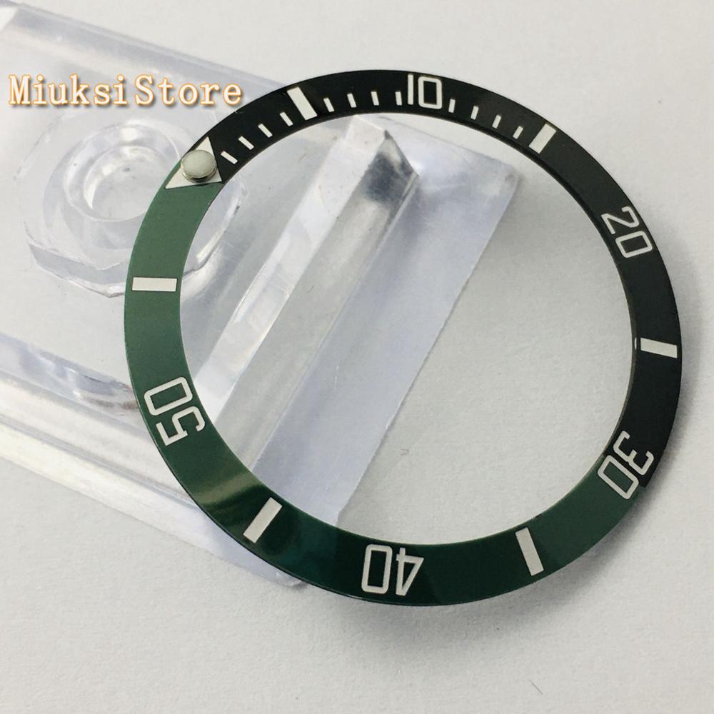 38mm black/green ceramics watch bezels fit automatic mechanical watch 40mm men' watch bezels