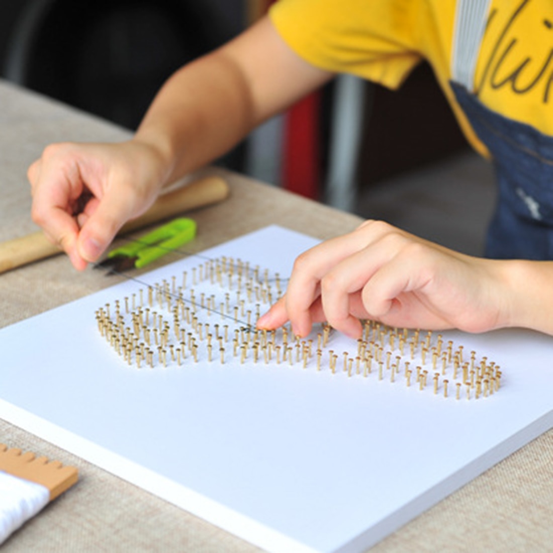 Kit d'art de ficelle de clou bricolage | Ligne de voile unie, Kit d'art de peinture à dessin avec cadre, accessoires de décoration pour la maison,