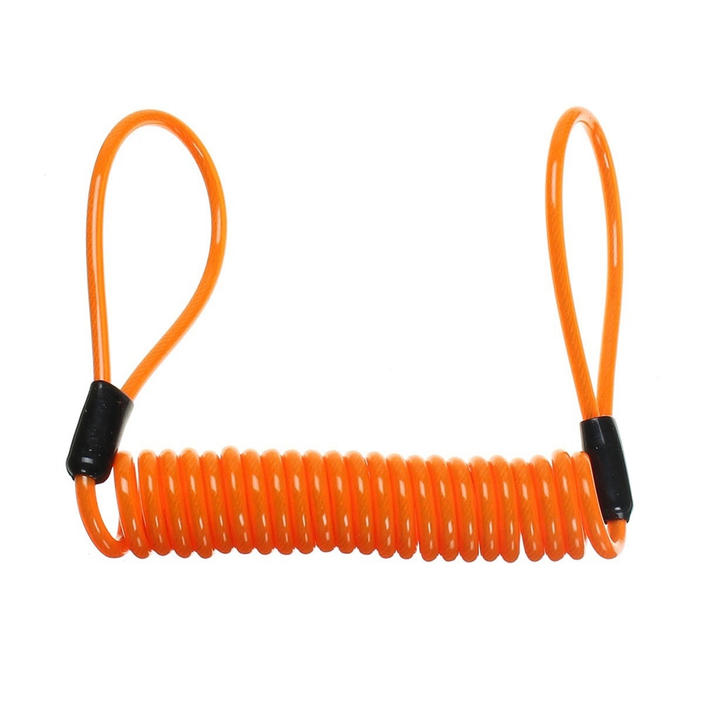 Portable Elastic Security Anti-Theft Spring Rope Motorcycle Wheel Disc Brake Lock Cable Wire: Orange
