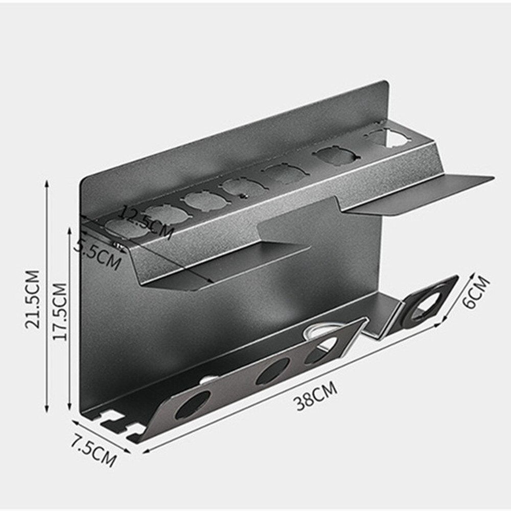 Hair Dryer Rack Black Stainless Steel Wall Mount Storage Rack Bathroom Waterproof Accessories Holder Organizer Home Decoration