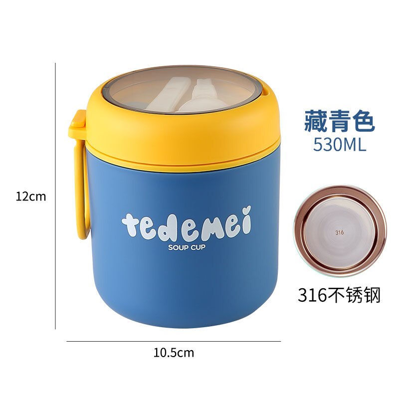 Mini Thermische Lunchbox Voedsel Container Met Lepel Roestvrij Staal Vacuüm Kopje Soep Cup Geïsoleerde Lunchbox Taza Desayuno Portatil