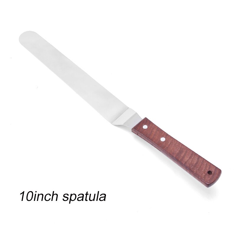 Fais Du 4 6 8 10 Inch Spatel Cake Decoreren Gereedschap Roestvrij Staal Met Houten Handvat Crèmemes Spatel Voor Cake Gladder Gladdere Glazuur: WHITE