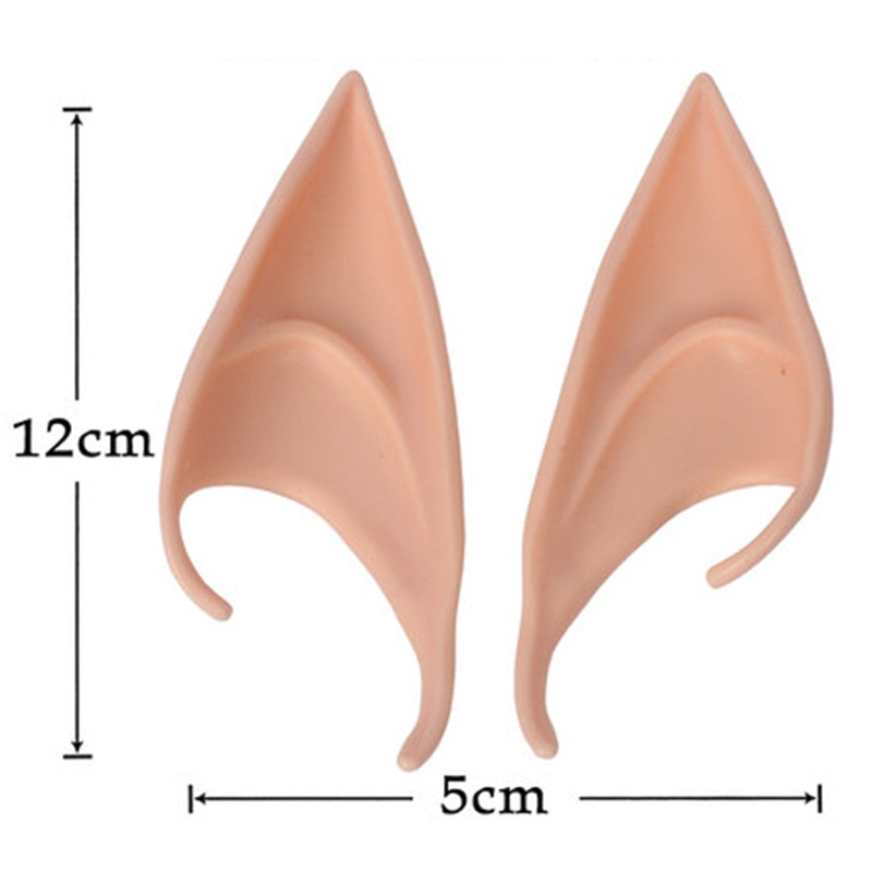 1 Pair Latex Elf Ears Pointed Cosplay Mask For Halloween Masquerade Party Costumes Festival Party Supplies: 12cm-long flesh ear