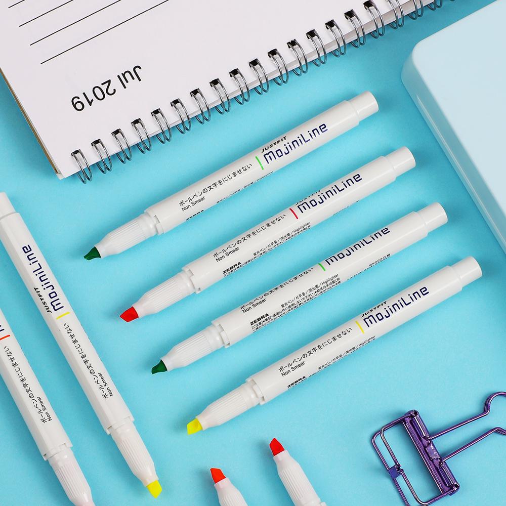 3pcs/set Zebra WKS22 MojiniLine Highlighter Marker Fluorescent Pen Writing Is Not Blooming Journal Decoraction Kawaii
