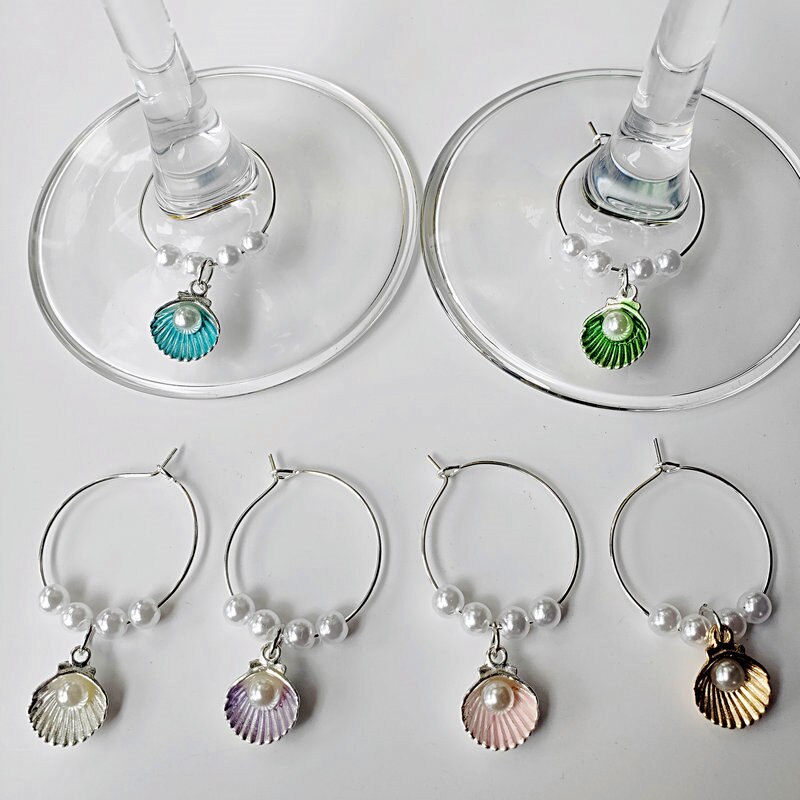 Sett  av 6 stk vinglass tusj sjarm ringetone tusj julefest bar bordpynt