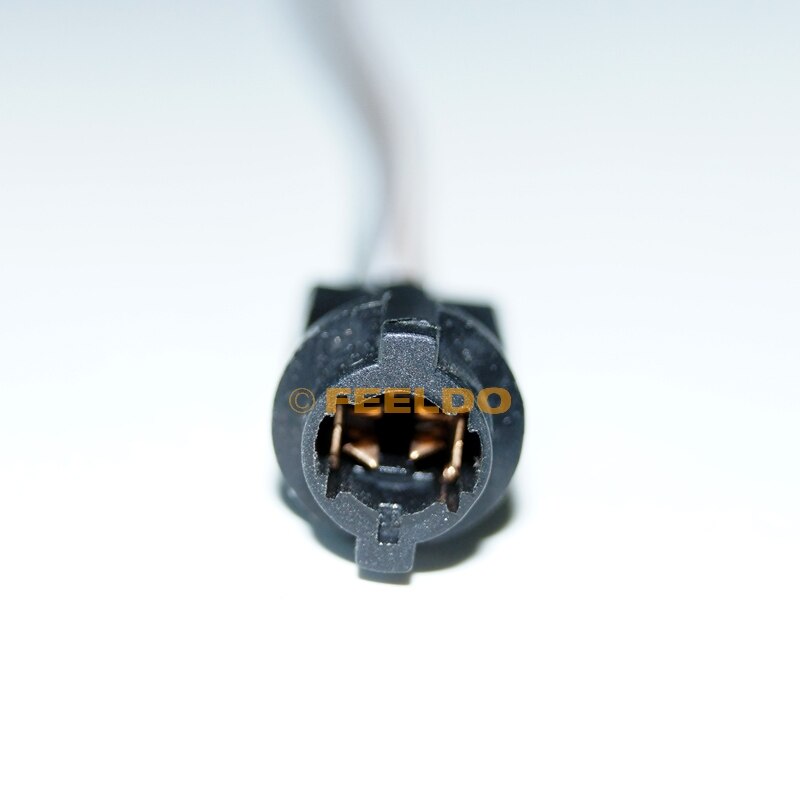 FEELDO 2pcs T5 Car LED Bulb Socket Holder Adapter Harness Plugs #HQ3816