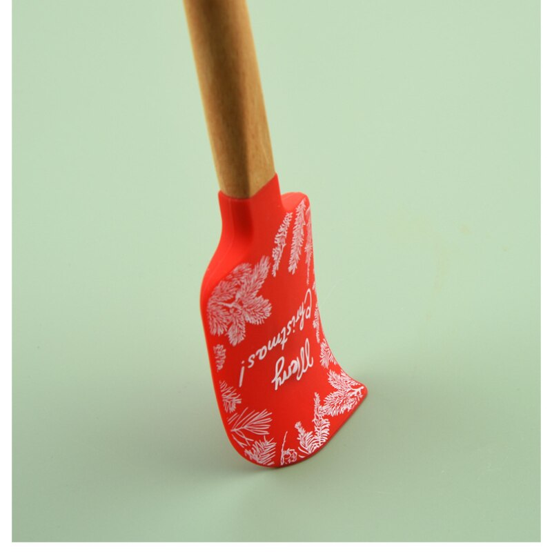 Silicone Cake Cream Spatula Butter Cake Bread Spatula Wooden Handle Cake Scraper Edge Smoother Decorating Kitchen Accessories