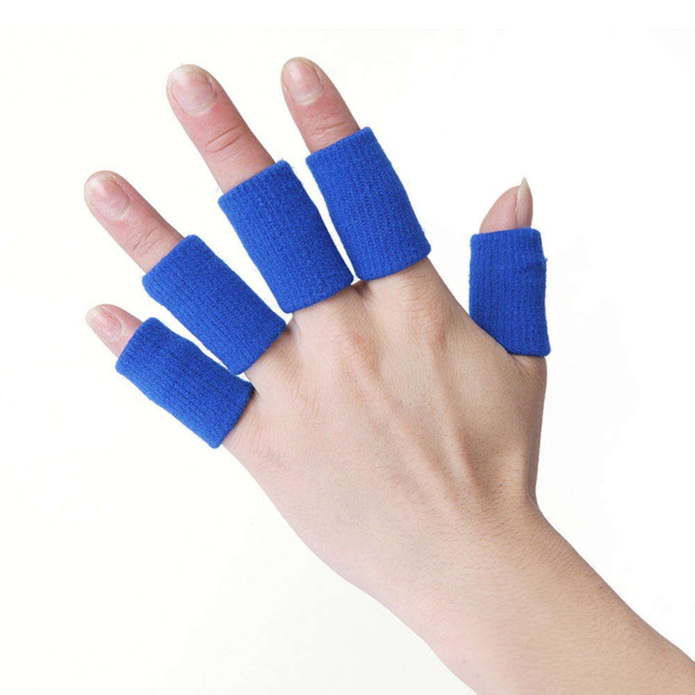 10 Pcs Sport Vinger Cover Zweetband Elastische Wrap Vinger Mouw Artritis Ondersteuning Volleybal Vinger Bescherming