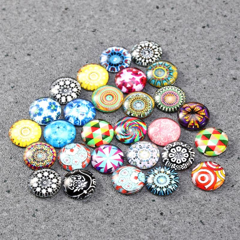 ROSENICE-Baldosas redondas mixtas de mosaico para manualidades, suministros de mosaico de vidrio para fabricación de joyas, 100/200 Uds., 12/14mm