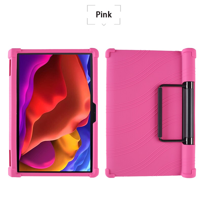 Zachte Shockproof Case Voor Lenovo Yoga Tab 13 (Lenovo Yoga Pad Pro) YT-K606F 13 &quot;Tablet Pc Silicon Beschermende Cover Met Kickstand: Roze
