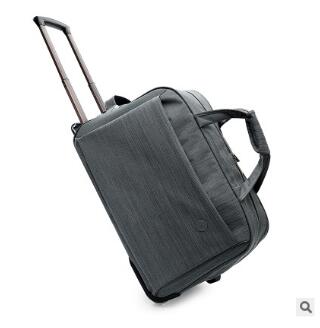 Oxford trolleytassen op wielen, handbagage, rolkoffers, handbagagekoffers voor dames en heren, reistassen: Bruin 20 icnh