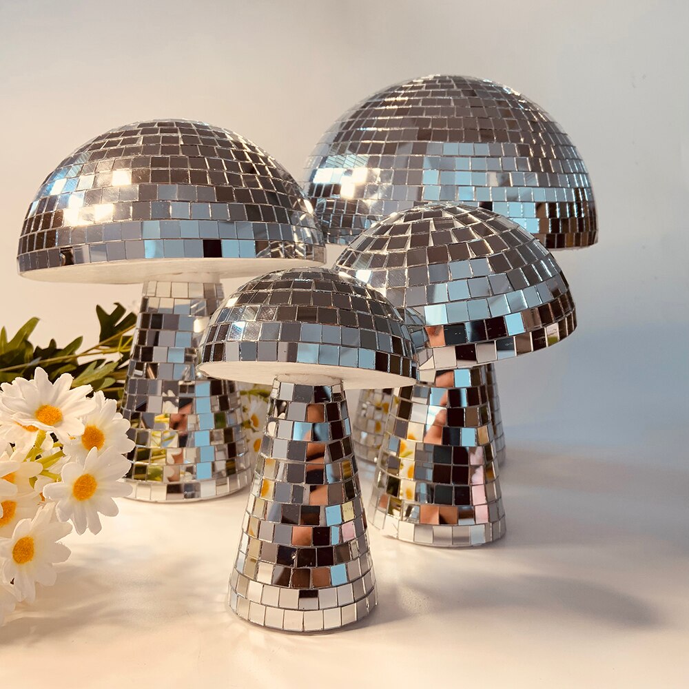Disco Champignon Boule Champignon Rétro Boule Disco Mur Fenêtre Décoration De Bureau Enterrement De Vie De Jeune Fille, Fête D&#39;anniversaire, Douche Nuptiale