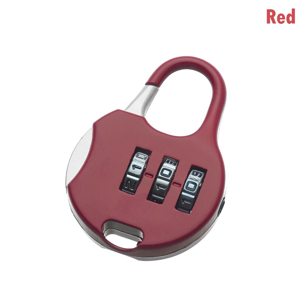1PC Mini 3 Dial Digit Number Code Password Combination Padlock Security Travel Safe Lock for Padlock Luggage Gym: red