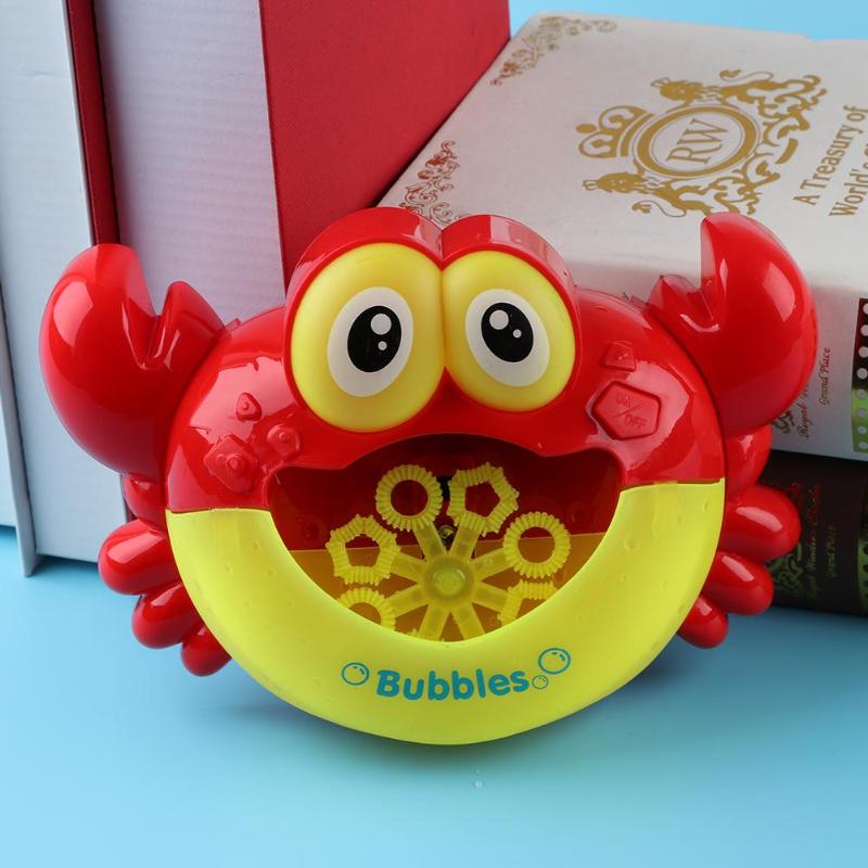Babybrusere boble legetøj sød sjov krabbe form musik boble maker maskine blæser legetøj børn kidsswimming pool badekar