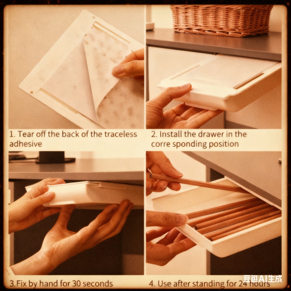 Bureau-organizer lade verborgen zelfklevende plastic opbergdoos voor op het bureau accessoires pennen briefpapier diverse opbergkoffer