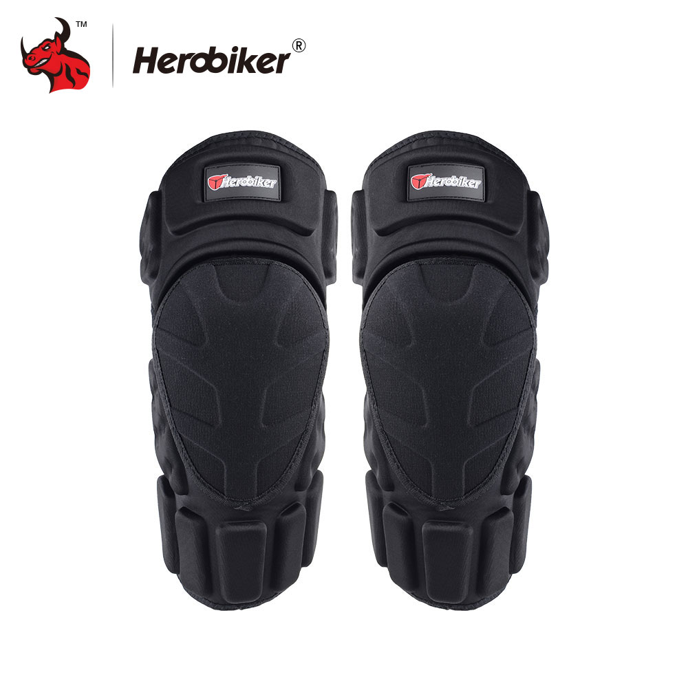 HEROBIKER-rodilleras para motocicleta, Protector de rodilla para Motocross, equipo de protección, color negro