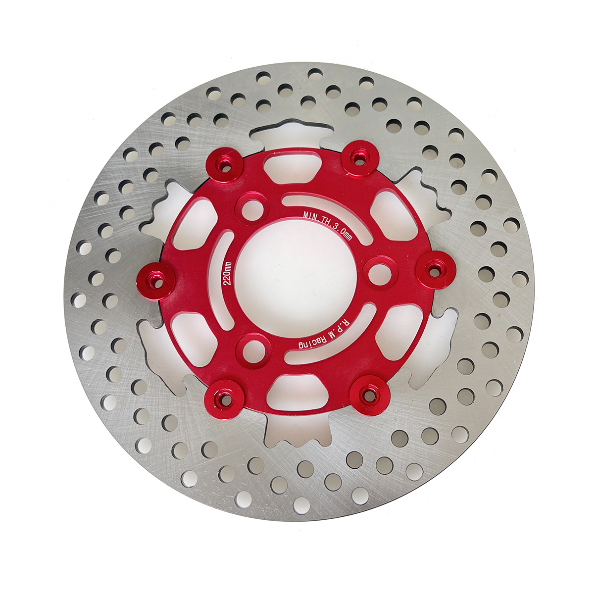 Disco de freno de motocicleta de 220mm RPM, pinza de freno de Rotor de disco flotante, rueda delantera trasera Universal de 3 orificios para patinetes Yamaha Niu