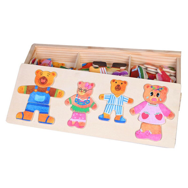 Wooden Dress-Up Puzzle - Toddler Educational Toy - Unisex Wood Craft Game