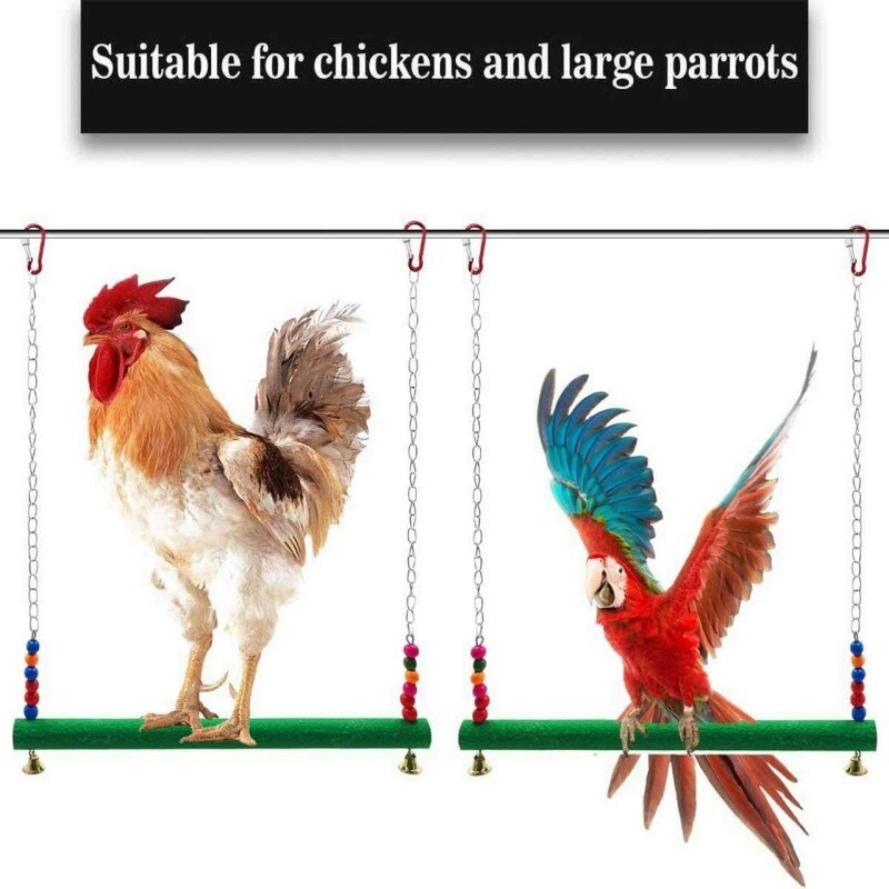 Chicken Ladder Swing Medium And Large Parrot Perch Wood Pet Toys For Hens Handmade Chicken Coop