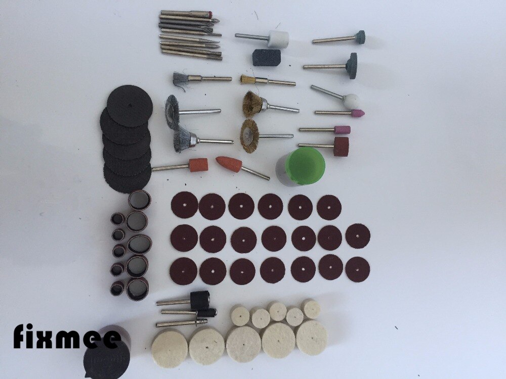 Fixmee 100Pc Rotary Tool Accessoire Bit Set Suit Dremel 1/8 "(3.175 Mm) schacht Slijpen Polijsten Voor Rotary Machine
