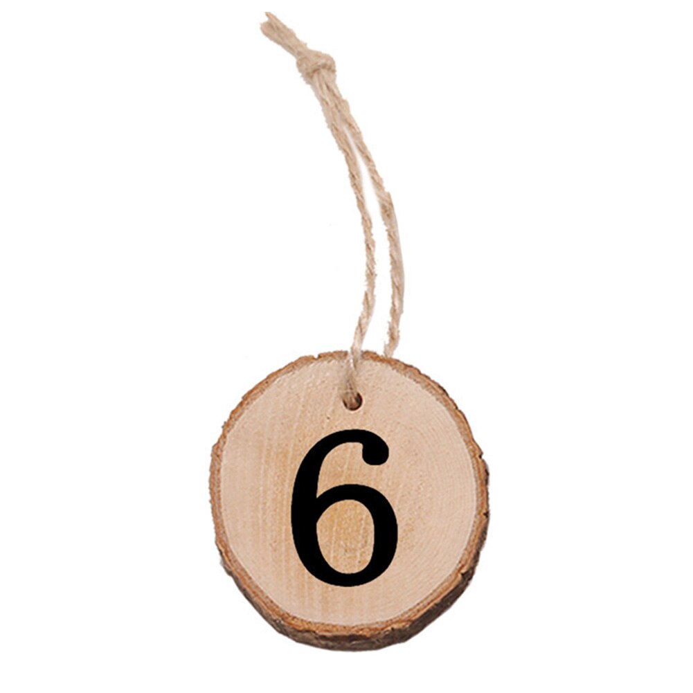 10pcs Craft Figure Card Table Number Hanging Ornament Party Supplies Digital Wedding Wooden Rustic Seat Round Centerpieces
