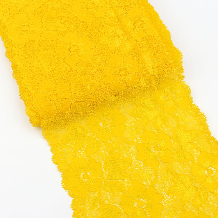 Ruban de dentelle souple à motif Floral de 16cm, fournitures d'artisanat en dentelle, robe pour vêtements dessus soutien-gorge décoration blanche, guipure dentelle: YELLOW
