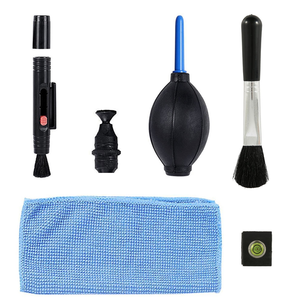 Kit de nettoyage de caméra 5 en 1, ensemble de nettoyage de la poussière, brosse de soufflage d'air, lingettes en tissu propre pour Gopro, Canon, Nikon, caméscope magnétoscope