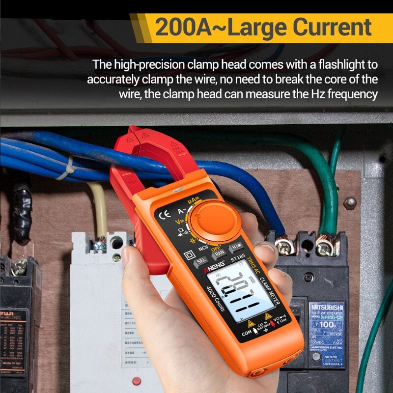 Multimeter 4000 Counts Digital Multimeter with DC AC Voltmeter Ohm Volt Amp Tester AC/DC 600V AC 200A 40M NCV Function