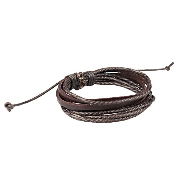 Pulsera de surfista para hombre y mujer, pulsera de cuero, brazalete de cuero ajustable, joyería