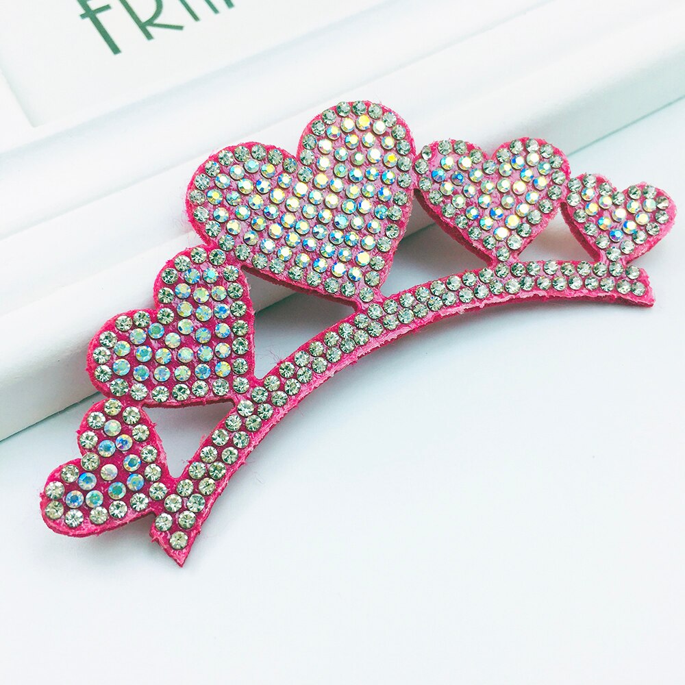 4 stuks kleurrijke, schattige prinsessen zilveren strass kroon applicatie doek voor knutselen/bruiloft/kleding decoratie patch diy accessoires: 8