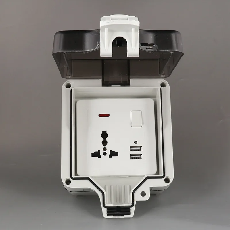 British Standard Outdoor Waterproof Socket Ip66 Anti-rain Charging Plug European Standard German Regulation Waterproof Box: Type 18