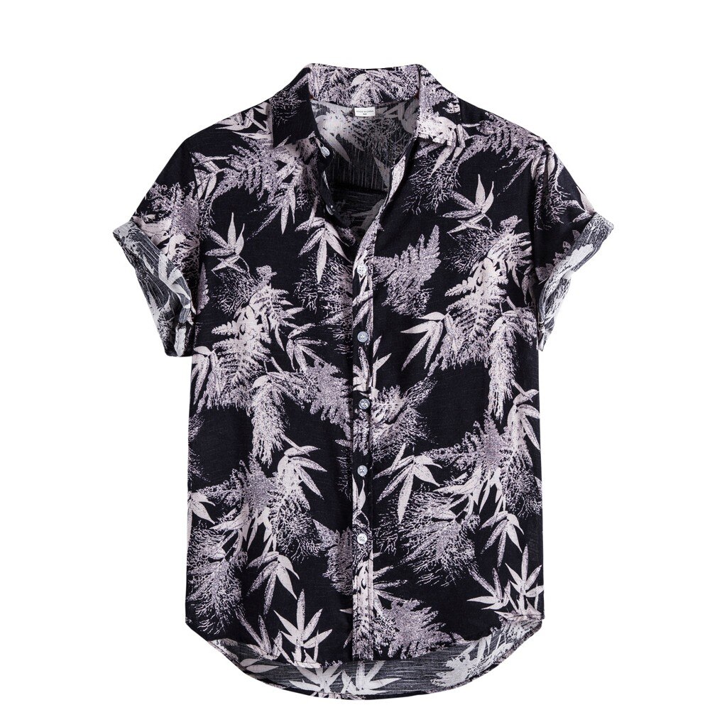 saferido Fashion Korean Spring New Long Sleeve Men Shirt Loose Casual Personality Print Turn-down Collar Pocket Simple Shirts