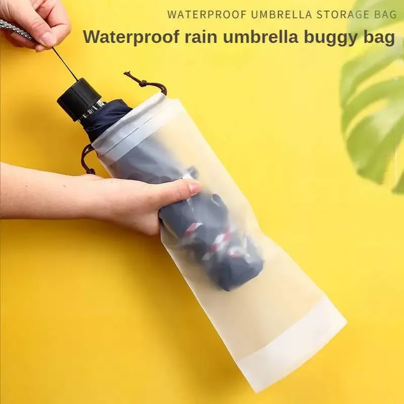 10 stücke Strahl Mund Wasserdichte Regenschirm Lagerung Tasche Plastiktüte Kordelzug Tasche Durchscheinende Tasche Aus Lagerung Fahrzeug-montiert Nass Tasche