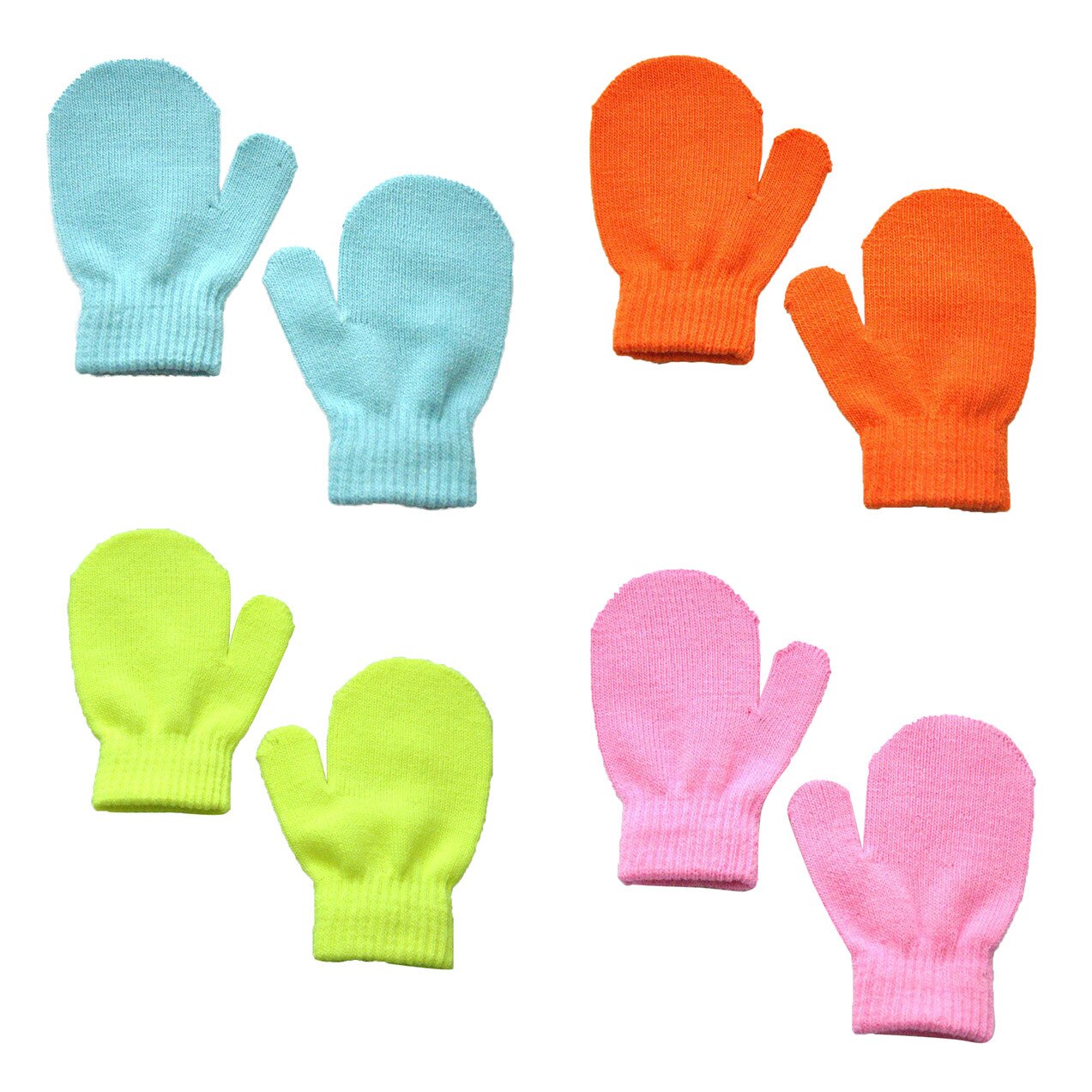 4 paires hiver solide gants infantile bébé mignon tricot moufles filles chaudes garçons d'hiver gants bébé accessoires: H
