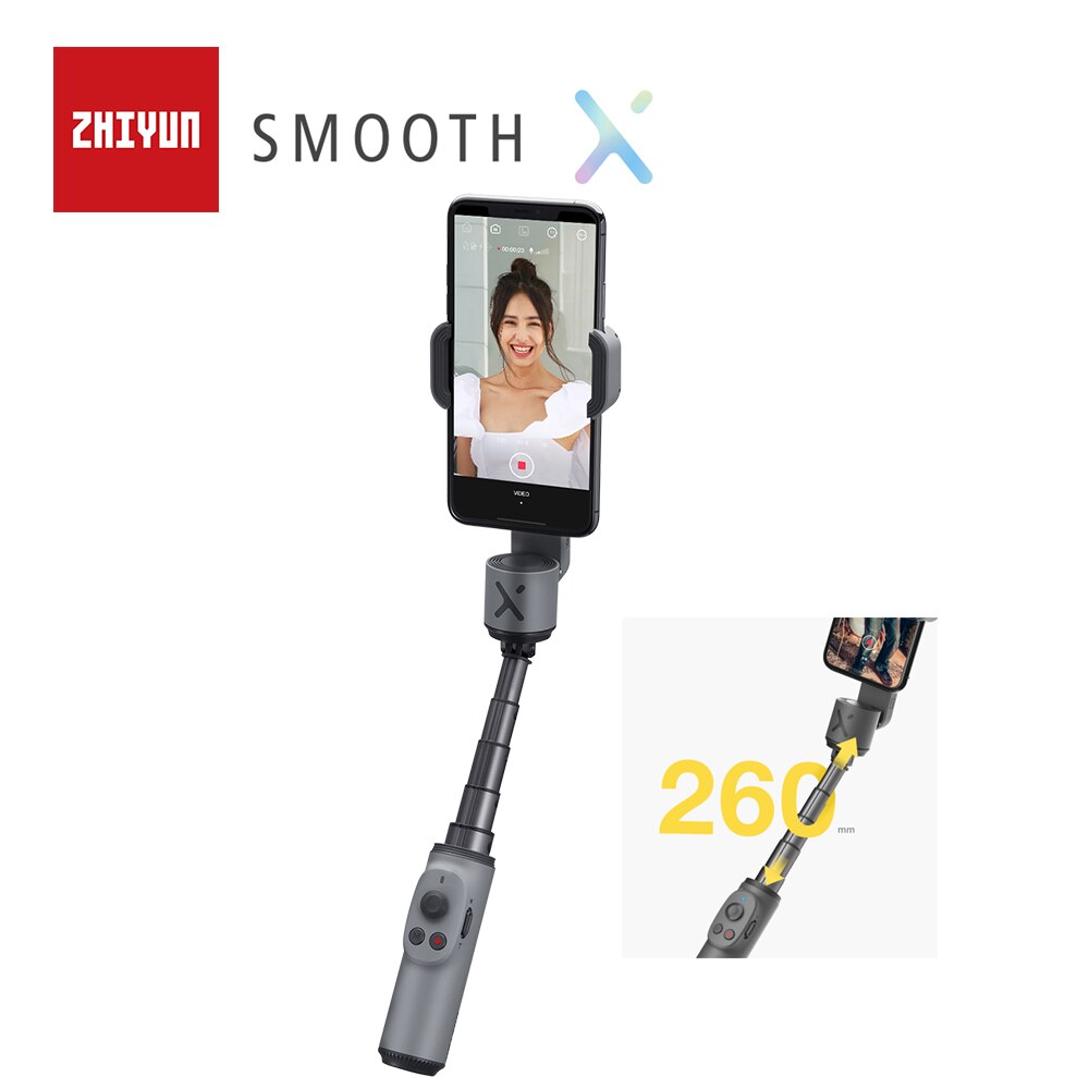 Zhiyun-Palo de Selfie Smooth X oficial, palo estabilizador de mano para teléfonos inteligentes, iPhone, Huawei, Xiaomi, Redmi y Samsung