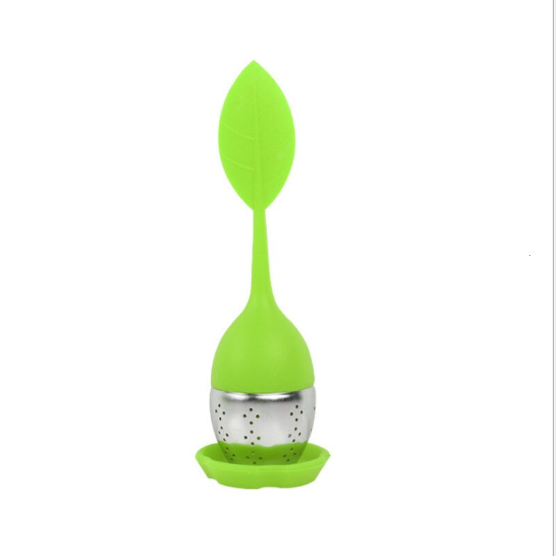 Leaf-Shape Tea Filter Tea Infuser Stainless Steel Tea Ball Tools Tea Strainer Brewing Device Herbal Spice Filter Kitchen Gadgets: Green