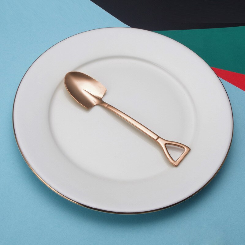 304 Stainless Steel Shovel Spoon Cute Retro Watermelon Artifact Spade Shovel Spoons Dessert Cake Ice Cream Spoon Kitchen Tool: 7