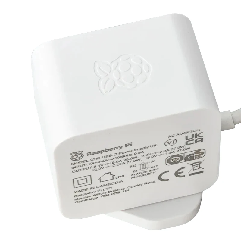 Officiële Raspberry Pi 5 27W USB-C Voeding 5.1V 5a USB-C Pd Opladen Eu Us Uk Stekker Adapter Voor Raspberry Pi 5