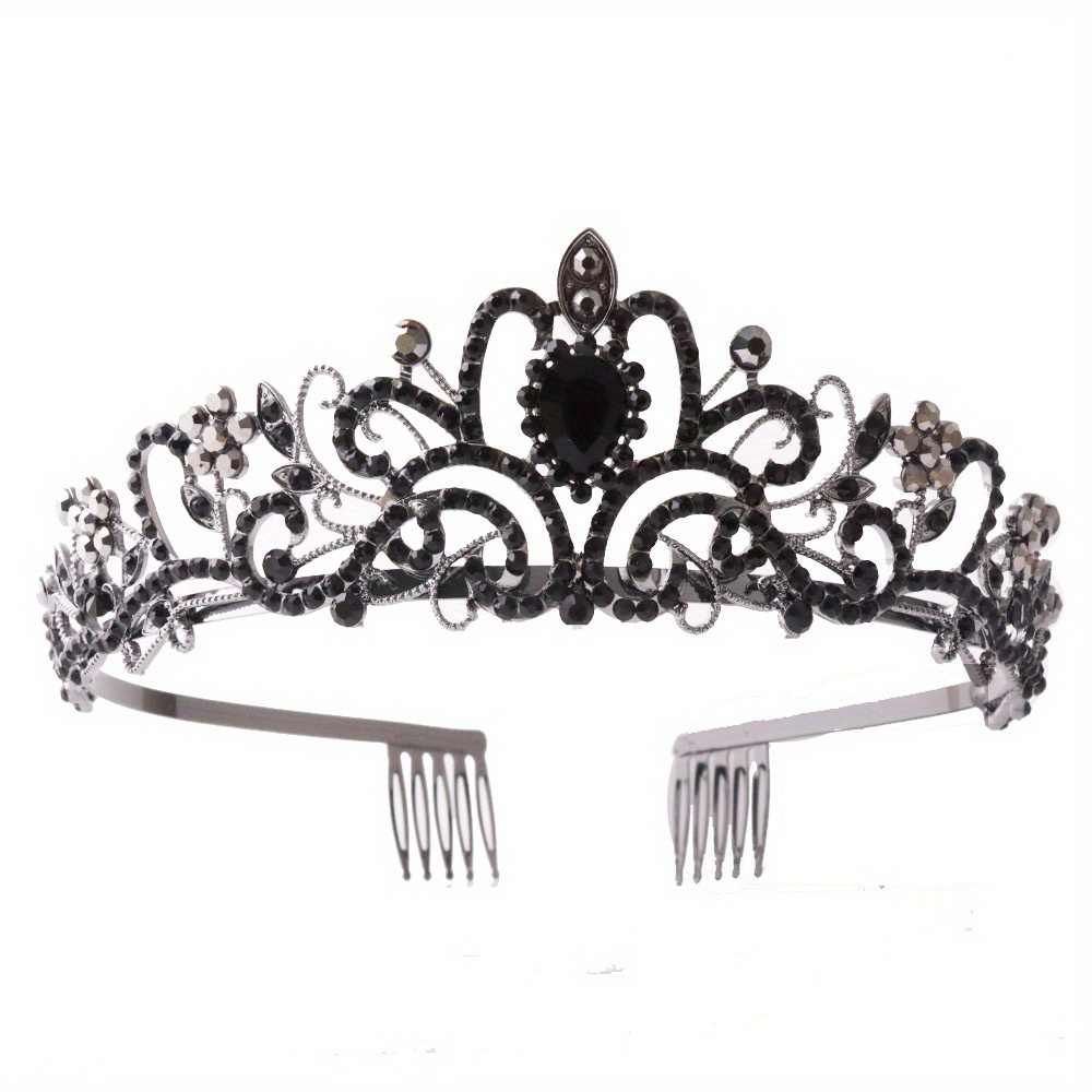 Bruiloft Haar Tiara Kristal Bruids Tiara Kroon Met Kam Strass Prom Diadeem Tiara En Kronen Bruids Bruiloft Haar Accessoires: Champagne