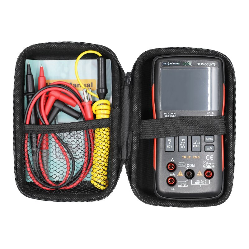 RM409B/RM408B Digital Multimeter Transistor Testers Capacitor True-RMS Tester Automotive Electrical Capacitance Meter Temp Diode: RM409B with Bag