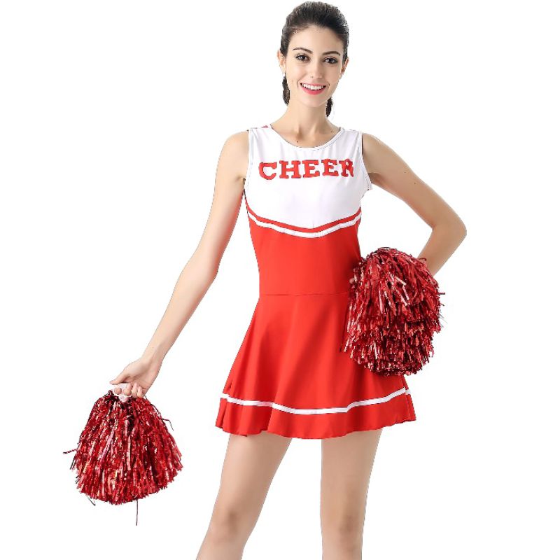 6 Kleuren High School Meisje Muziek Mini Jurk Cheerleader Uniformen Sexy Meisje Stage Performance Vrouwelijke: red