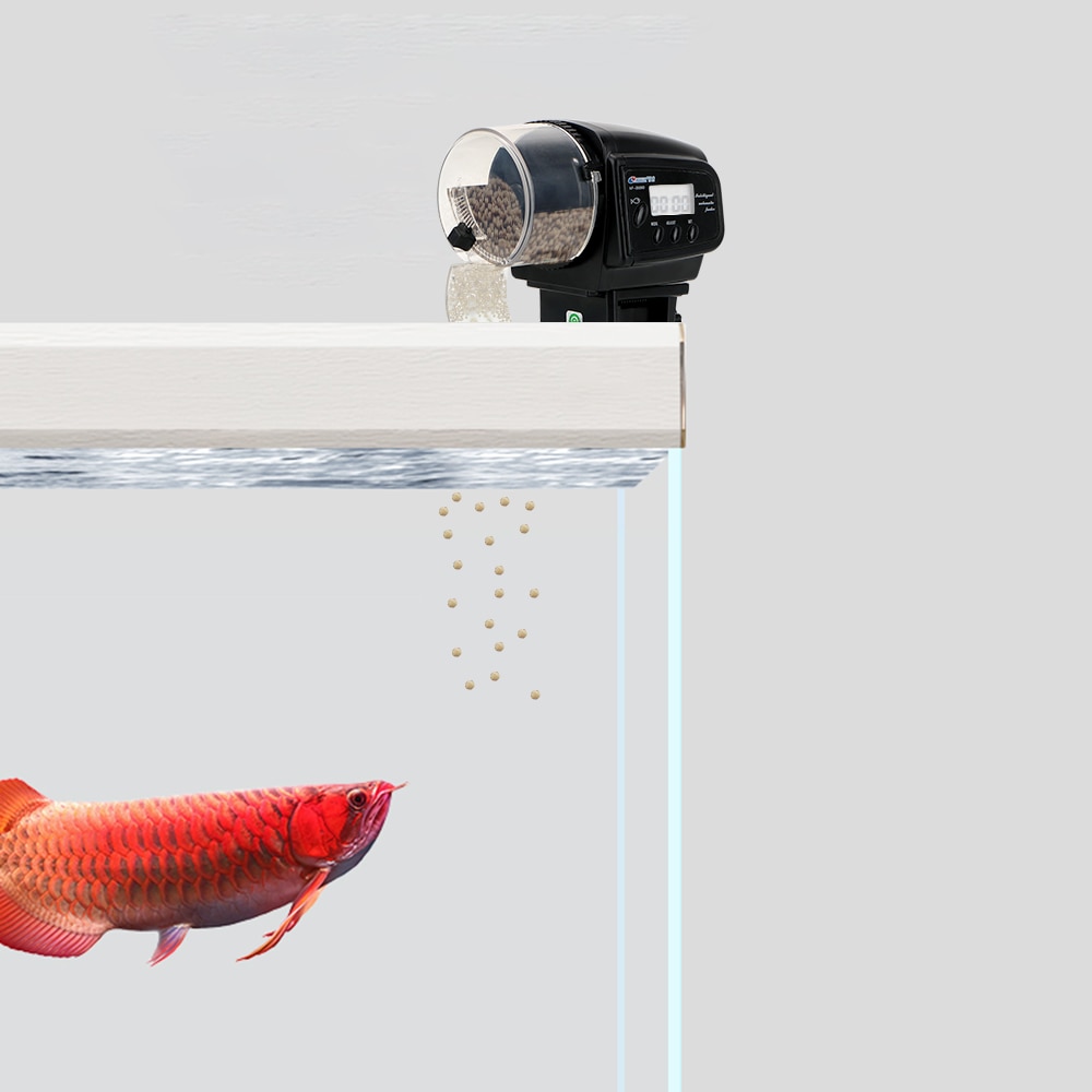 100ML Automatic Fish Feeder Aquarium Fish Feeder for Aquarium Fish Tank Auto Feeders LCD Display with Timer Feeding Dispenser