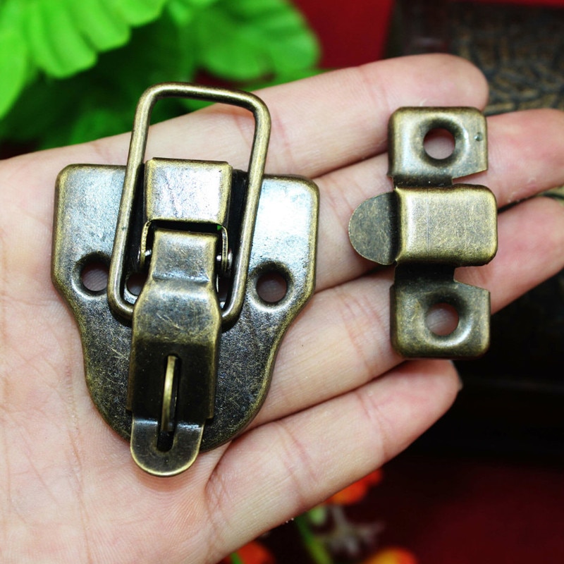 Vintage Lock Antieke Metalen Sieraden Borst Geschenkdoos Koffer Case Gespen Toggle Hasp Klink Catch Sluiting Meubels Hardware