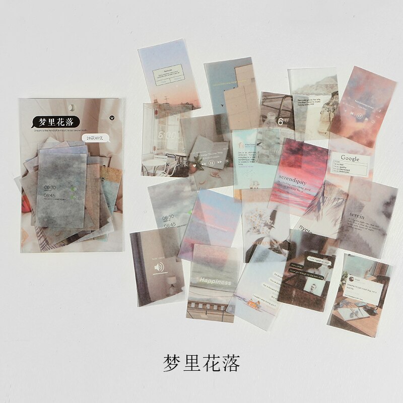 40 pcs Stickers aesthetic Sky photo INS paper Stickers package DIY Diary Decoration label sticker Album Scrapbooking material: 4