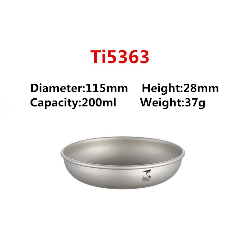 Keith titanplattor utomhus camping serviser rätter set vandring resor ultralätt bärbar tallrik  ti5373: Ti5363