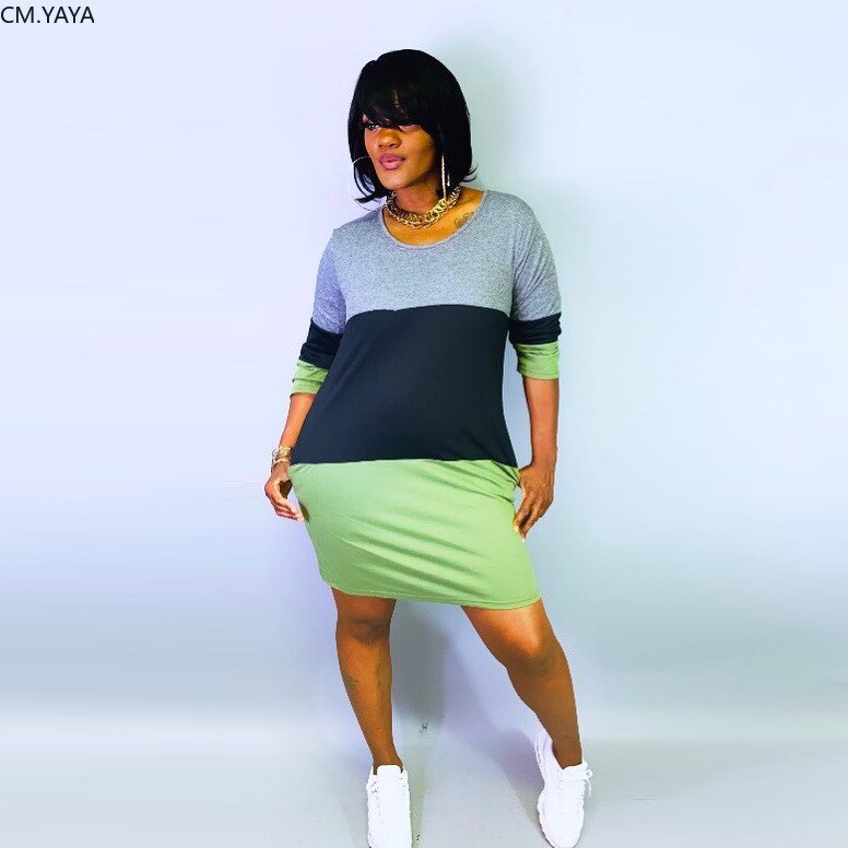 Yaya Active Wear Kleurrijke Patchwork O-hals – Grandado