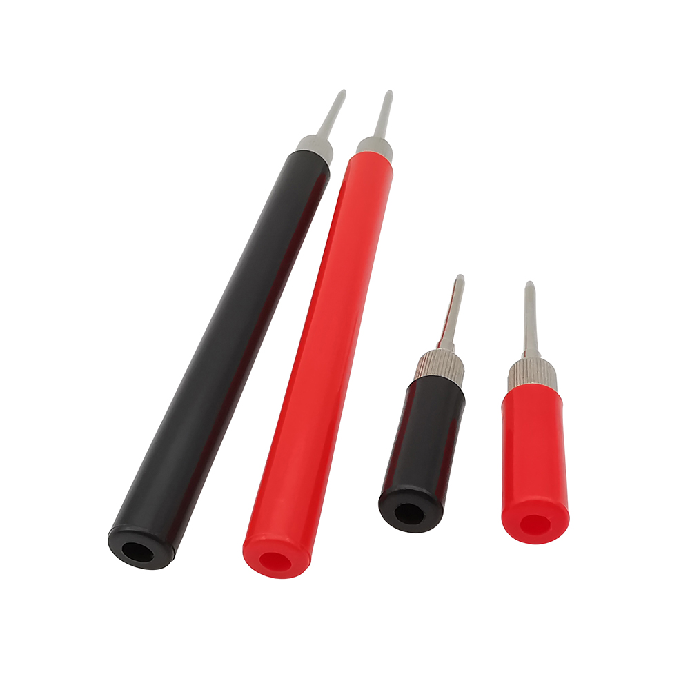 2Pcs Insulated Test Meter Spring Electrical Test Probe Tip Connector For Multimeter Test Leads Pin