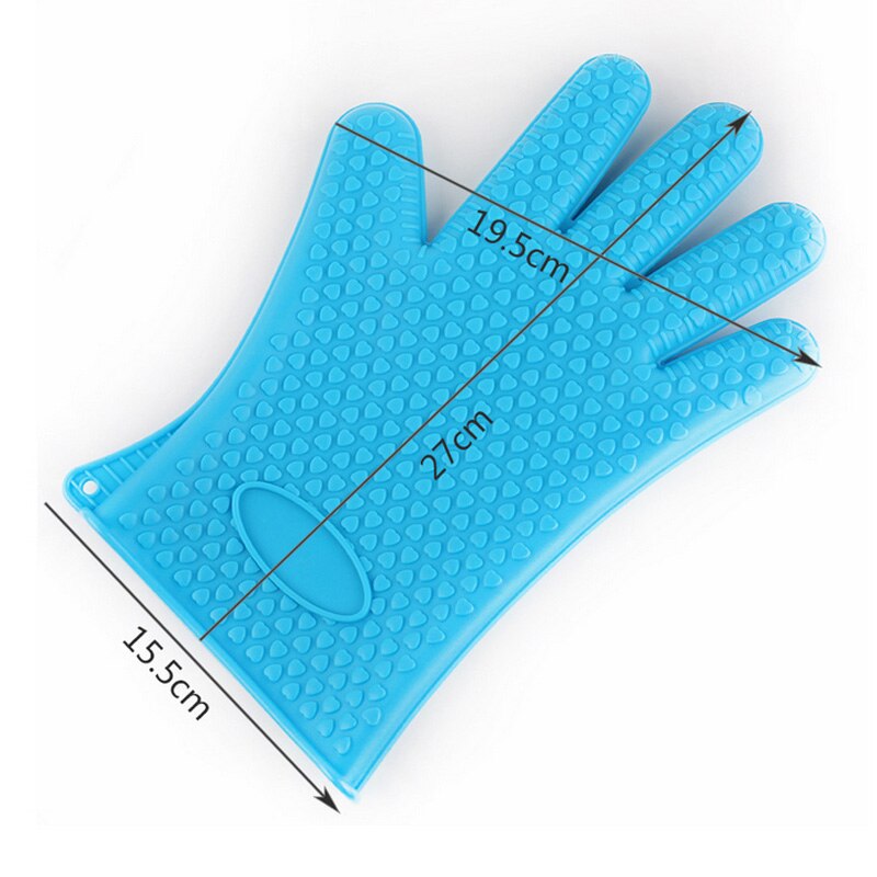 Silicone Oven Mitt Oven Gloves Heat Resistant Gloves Full Finger Hand Wrist Protection 1Pair Silicone Oven Heat Resistant Mitts